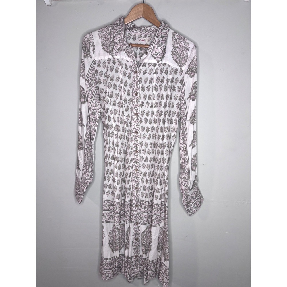 Faherty Paisley Shirt‎ Dress Boho Western Festival Vacation Size M